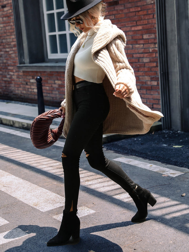 Levoire | Manteau Court En Teddy-Fleece Avec Capuche