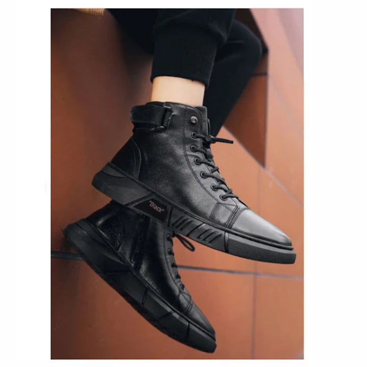 Levoire | Bottes en cuir noires et chaudes