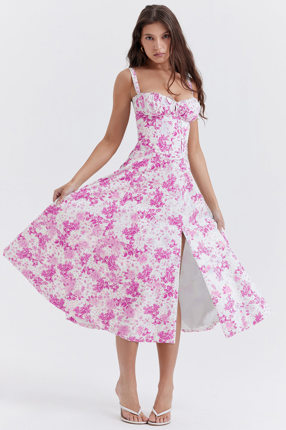 Levoire | Robe Vintage Florale Cintrée Rosa