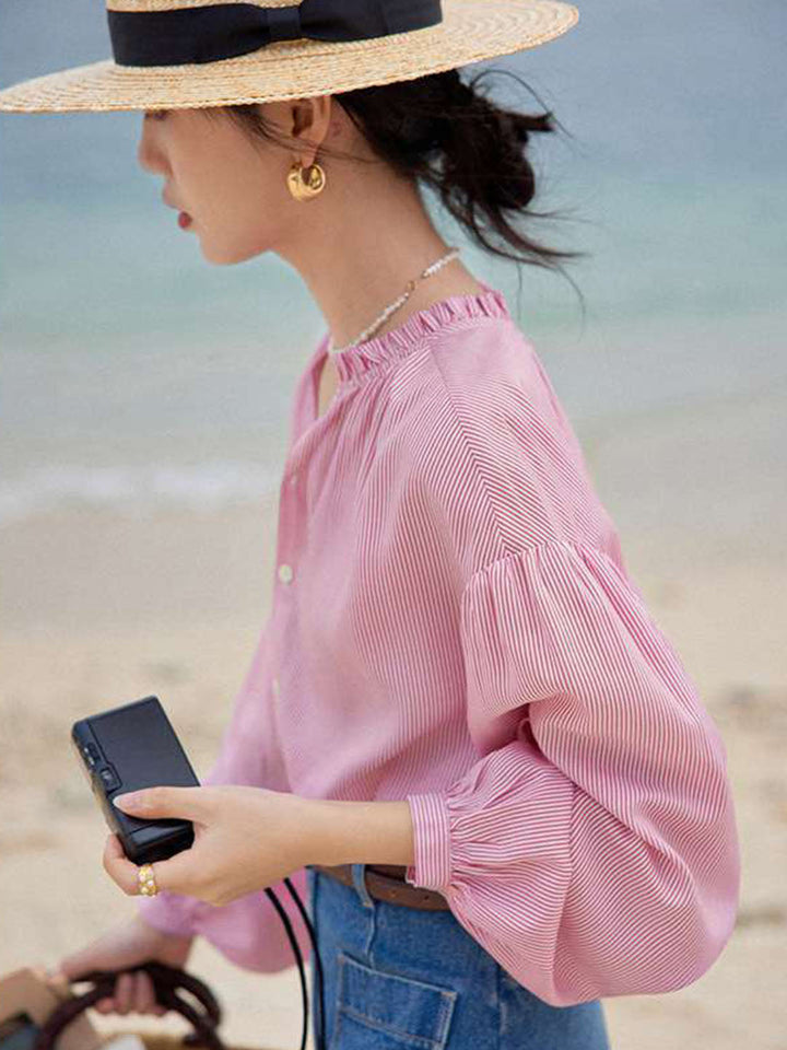 Levoire | Blouse Rayée Élégante
