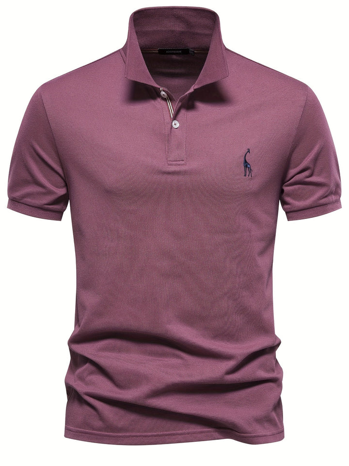 Levoire | Vêtements En Coton Mélangé Uni À Manches Courtes Avec Broderie De Girafe Fuchsia