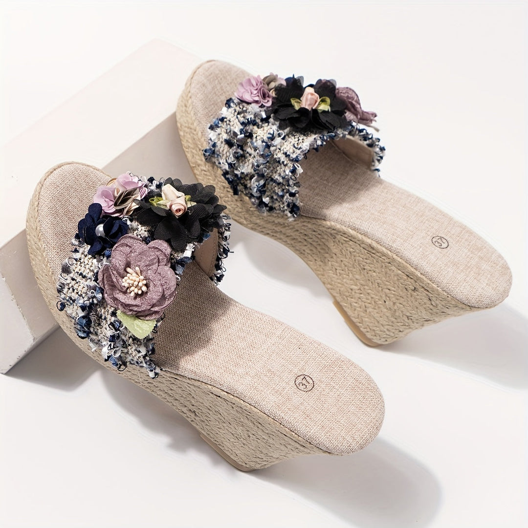 Levoire | Espadrilles Fleuries Pour Femmes Avec Talons