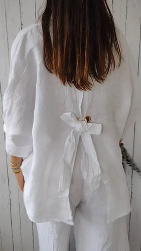 Levoire | Chemise à motif noué en coton et lin