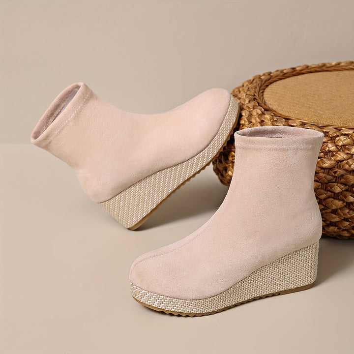 Levoire | Bottines À Talons Wedge Confortables Pour Femmes À Bout Rond