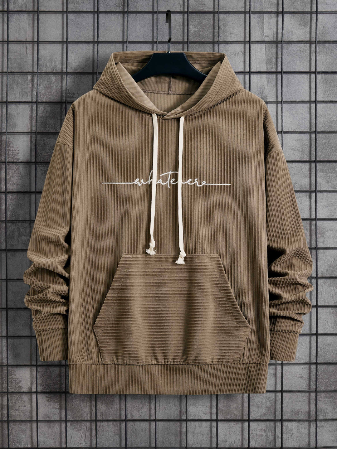 Levoire | Sweat À Capuche En Corduroy Uni Avec Poche Kangourou