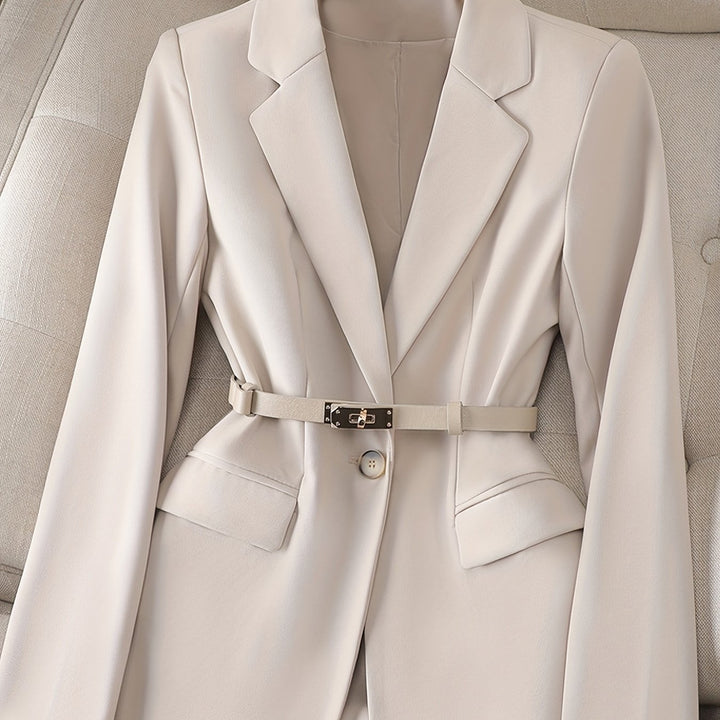 Levoire | Blazer Avec Boutonnière À L'Avant, Blazer Slim Fit À Manches Longues Élégant Pour Le Printemps Et L'Automne, Vêtements Pour Femmes Abricot