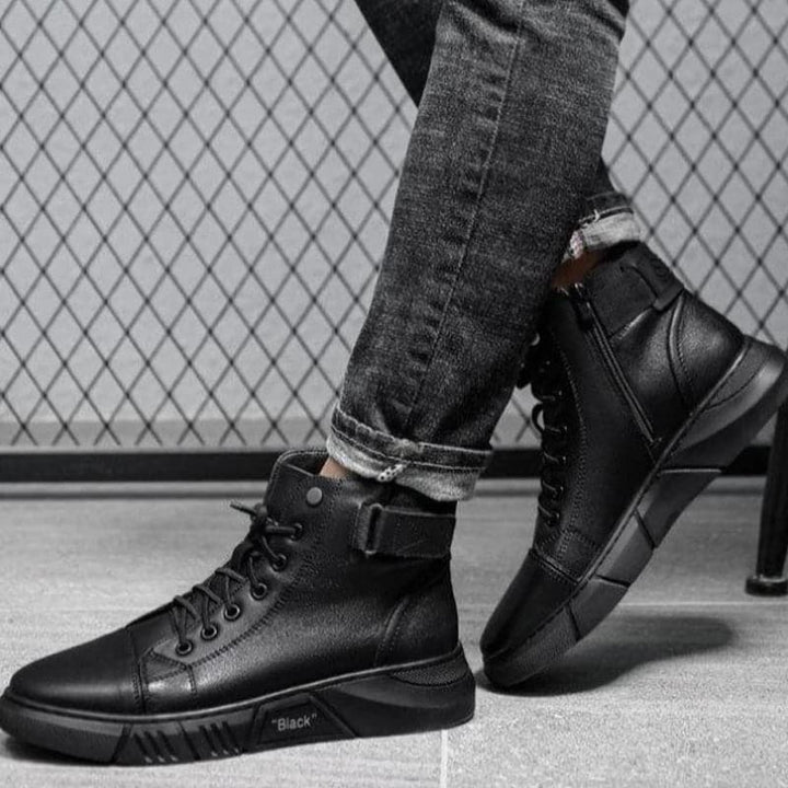 Levoire | Bottes noires Bottes en cuir chaudes