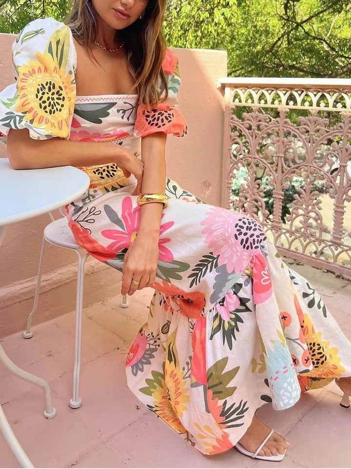 Levoire | Robe Avec Décolleté Carré Et Manches Bouffantes