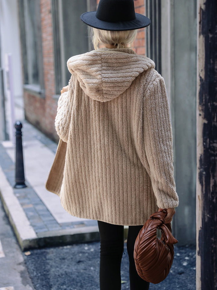 Levoire | Manteau Court En Teddy-Fleece Avec Capuche