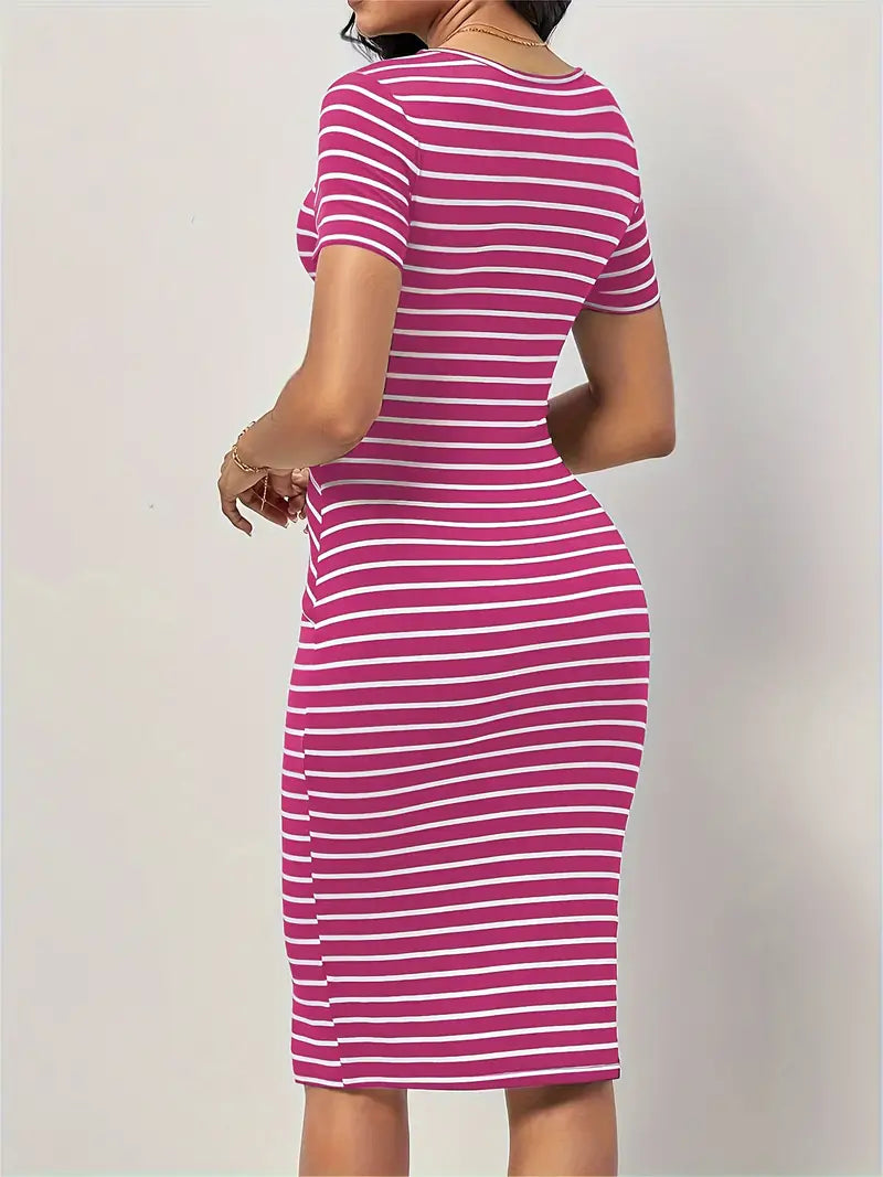 Levoire | Robe Ajustée Élégante À Rayures