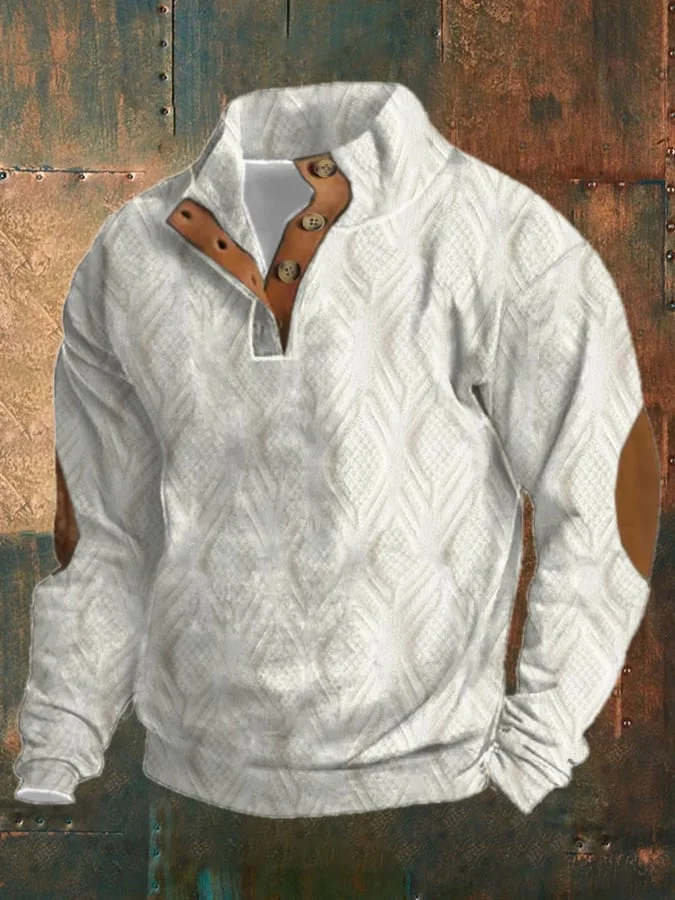 Levoire | Sweatshirt Au Style Rétro Design Décontracté À Boutons Blanc