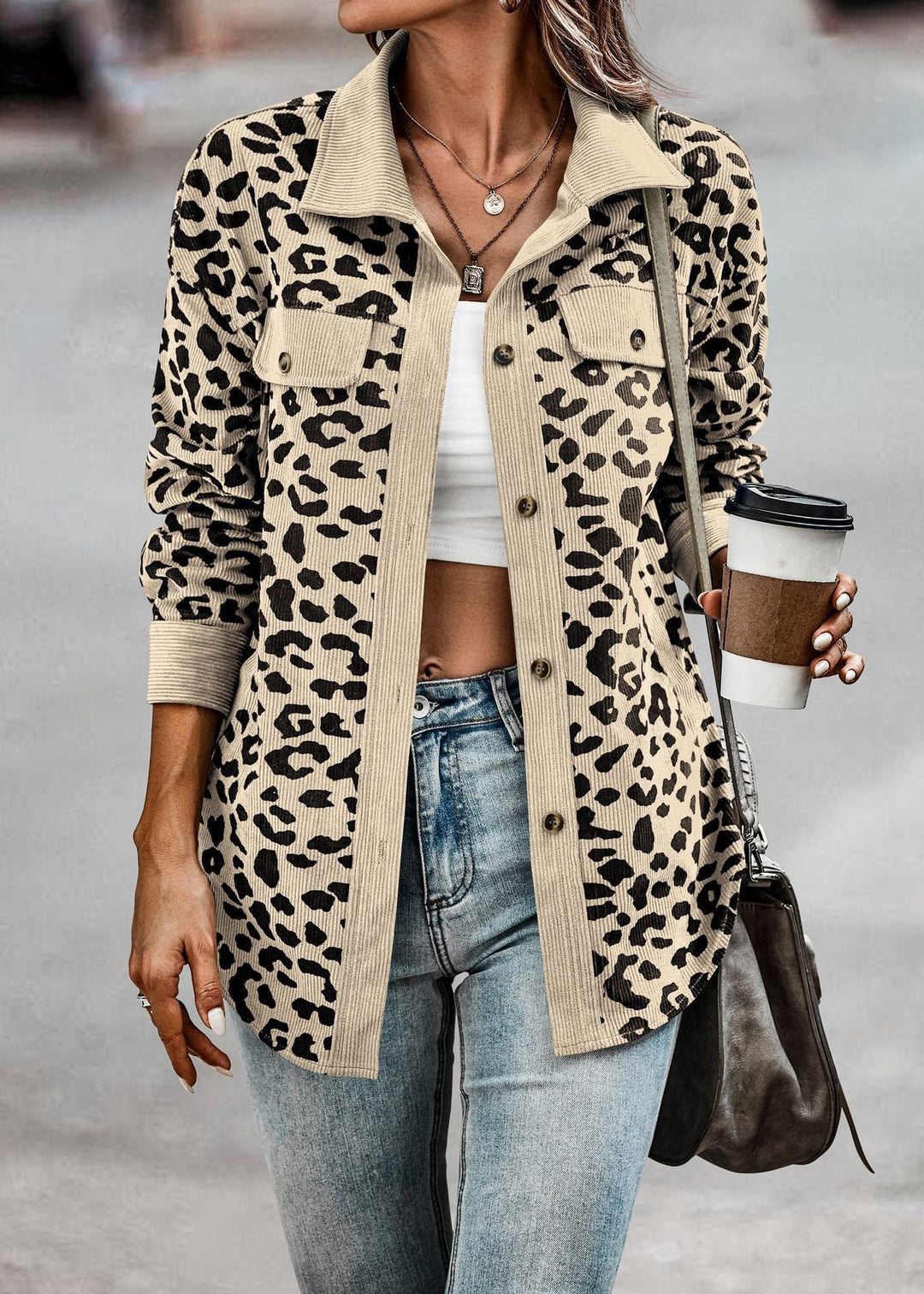 Levoire | Veste À Imprimé Léopard Pour Femme Abricot