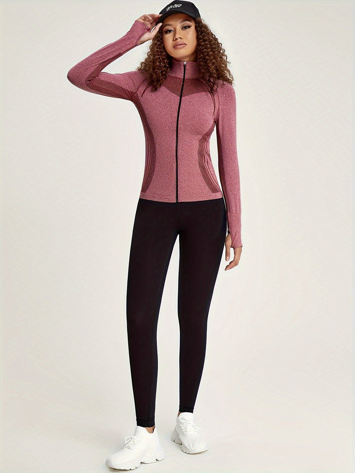 Levoire | Veste De Sport Pour Femmes À Manches Longues Et Décorations Rayées Bordeaux rouge