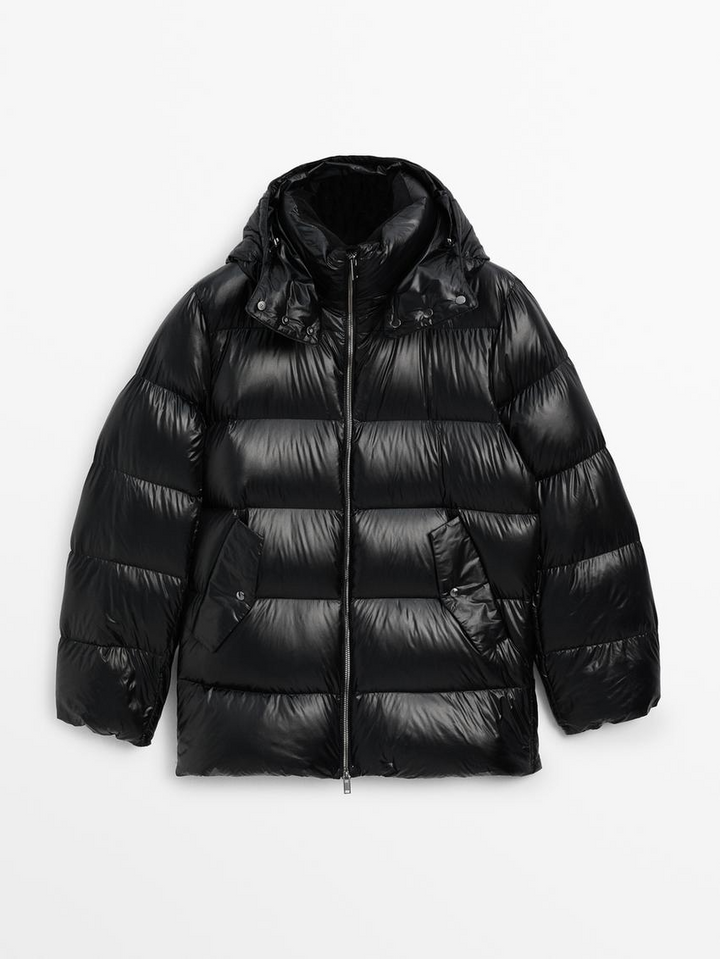 Levoire | Manteau Puffer À Capuche Premium Noir