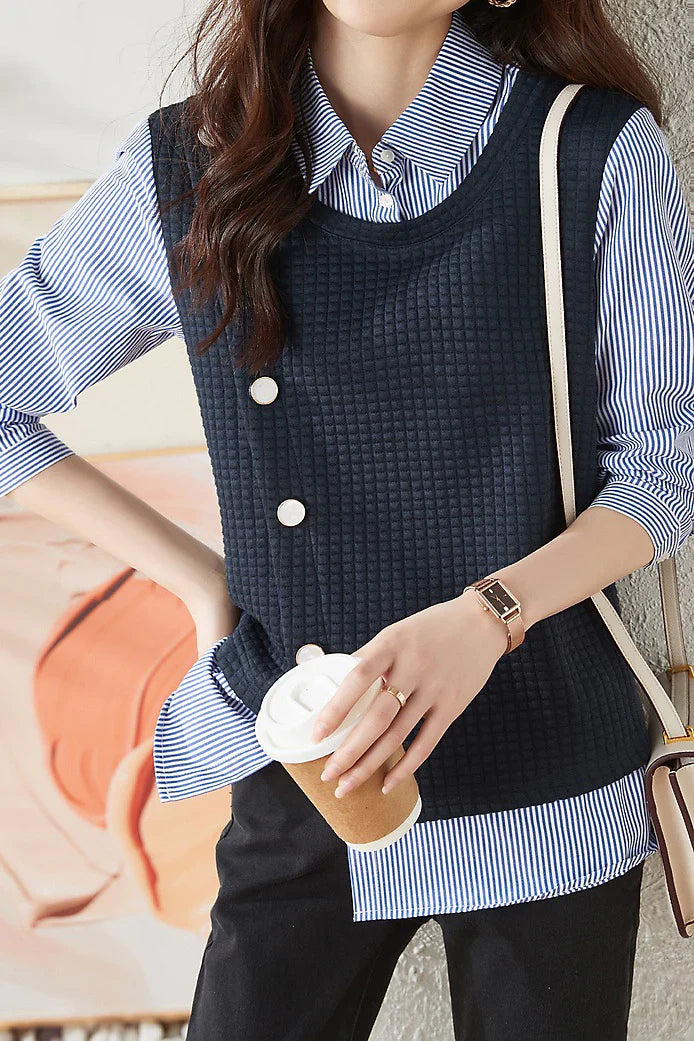 Levoire | Chemise Rayée Élégante pour Femmes Bleu