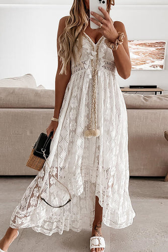 Levoire | Robe Midi Avec Détail De Volants Brodés