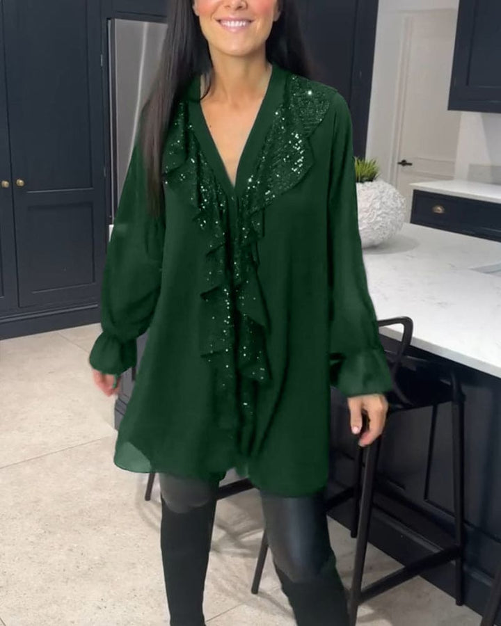 Levoire | Blouse Avec Volants Dans Une Coupe Élégante Légumes