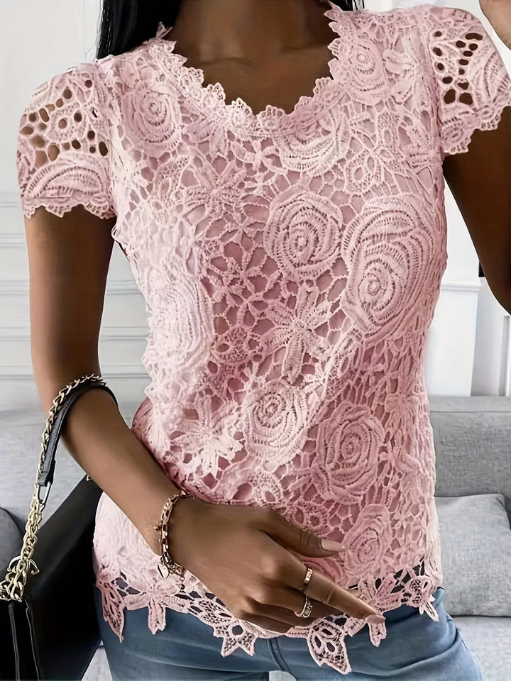 Levoire | Blouse À Dentelle Rosa