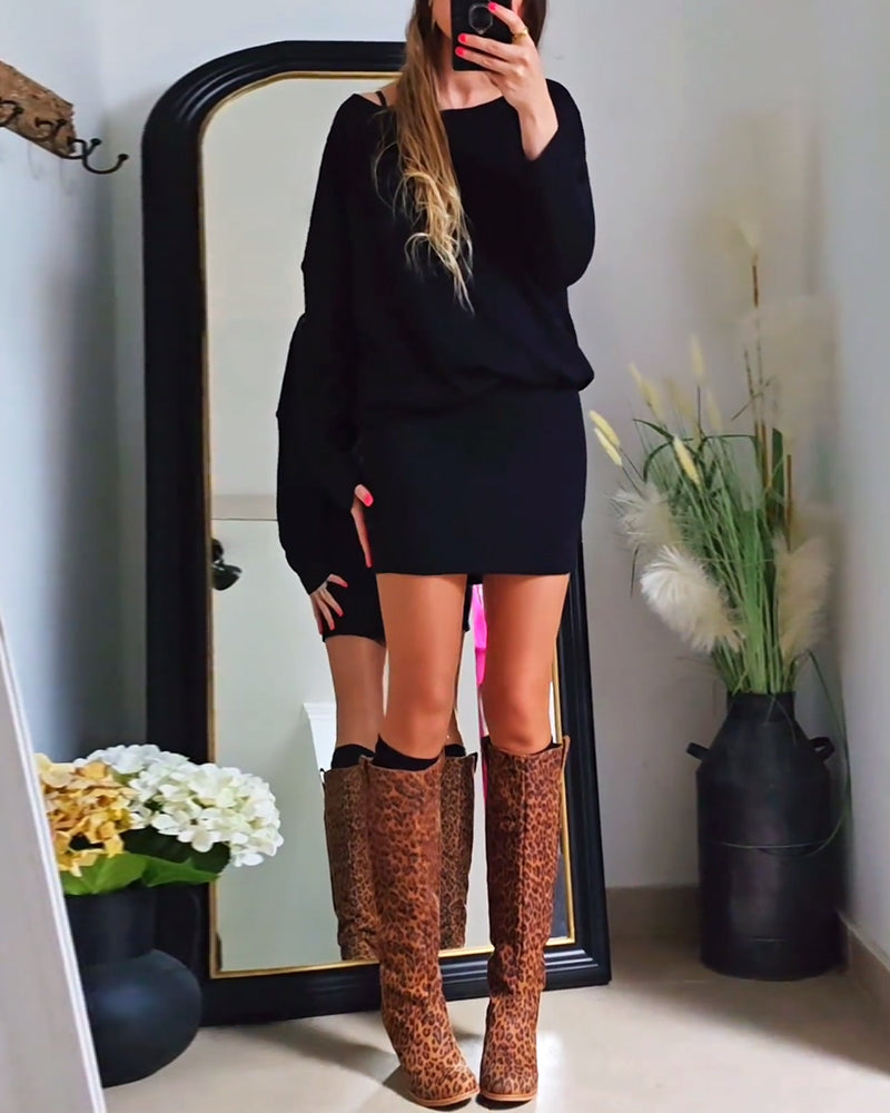Levoire | Robe Noire À Manches Longues