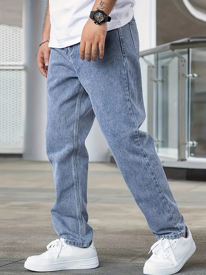 Levoire | Pantalons Droits Décontractés En Mélange De Coton Bleu ciel