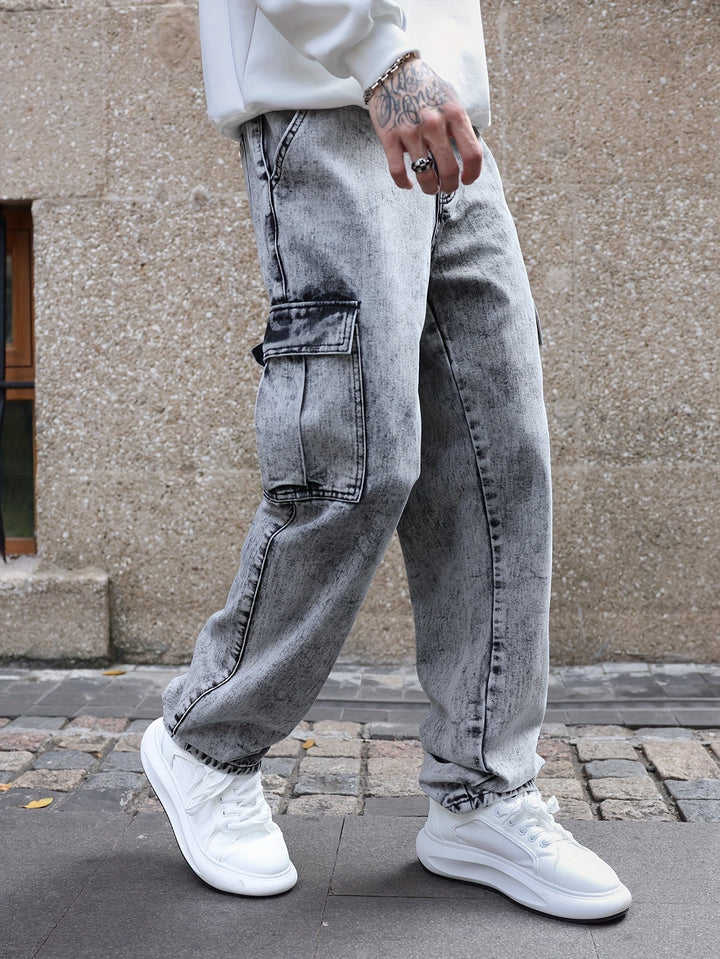 Levoire | Pantalons Baggy Avec Poches À Rabat Gris clair