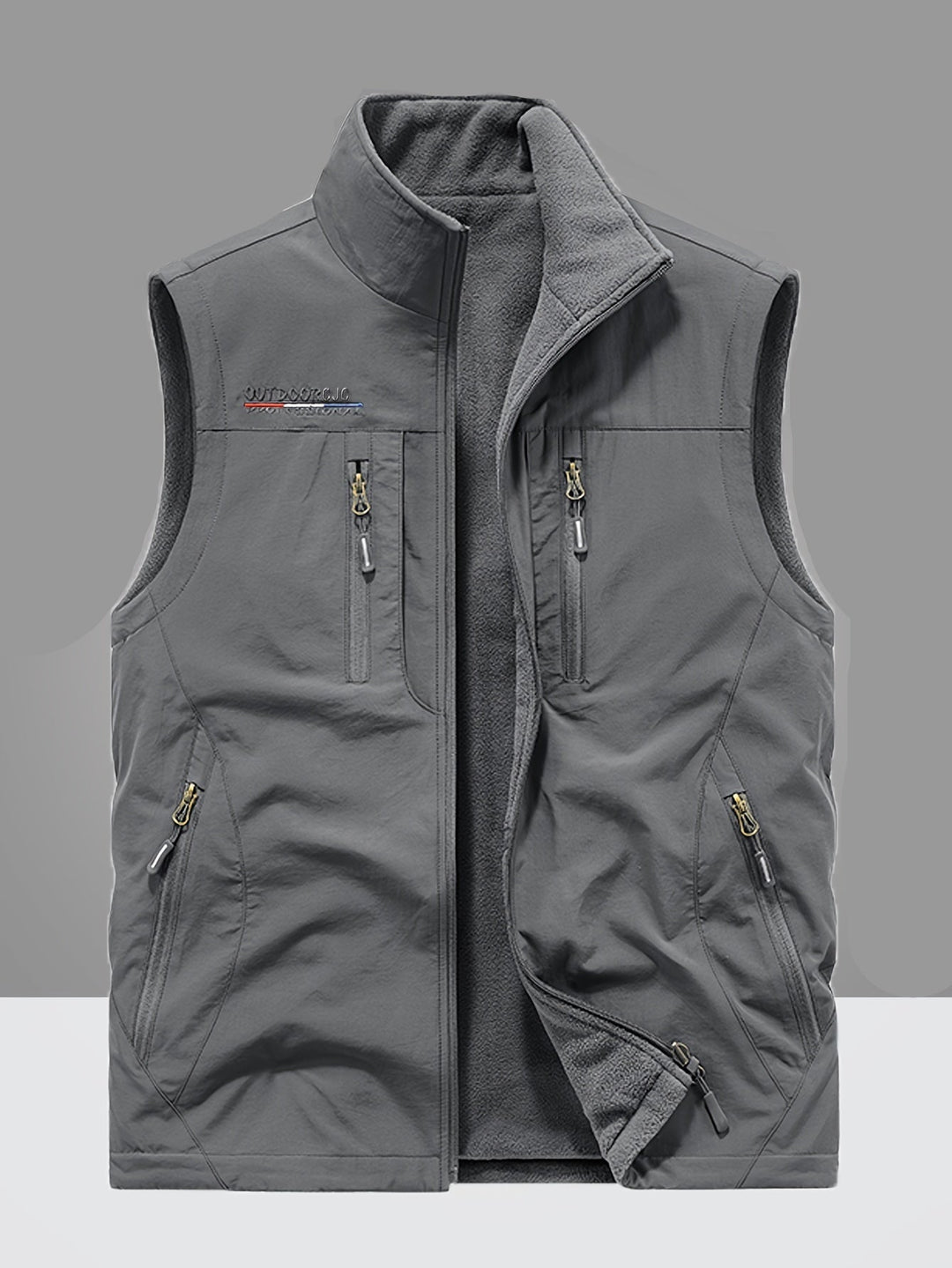Levoire | Gilet en polaire doublé avec plusieurs poches Gris