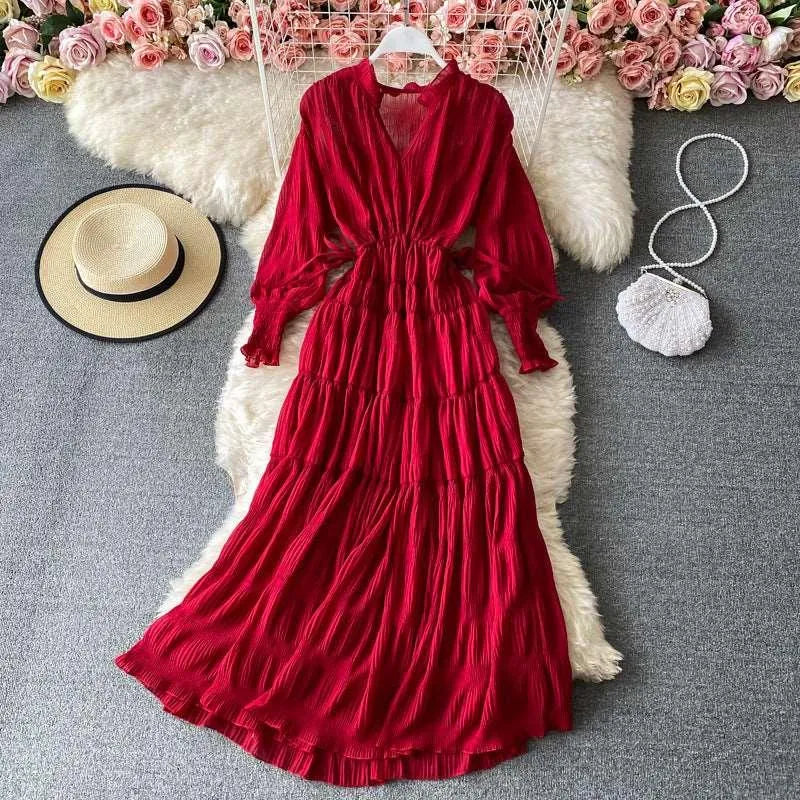 Levoire | Robe femme à ourlet large Rouge vin Taille moyenne