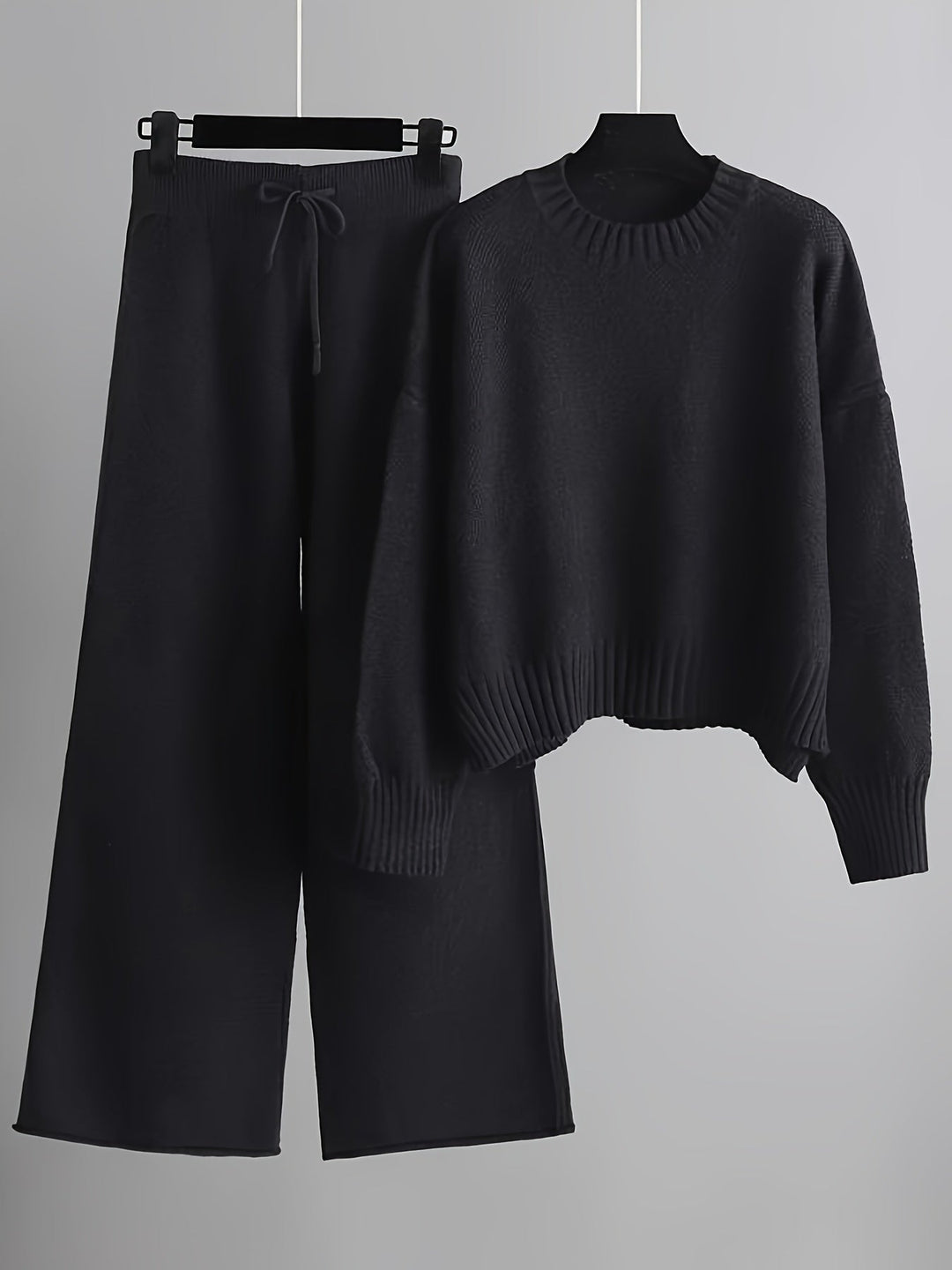 Levoire | Pantalon En Tricot Satz Noir