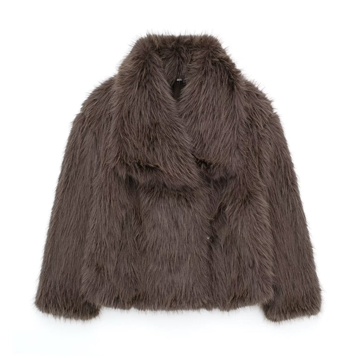Levoire | Veste En Fausse Fourrure À Manches Longues Confortable Marron foncé