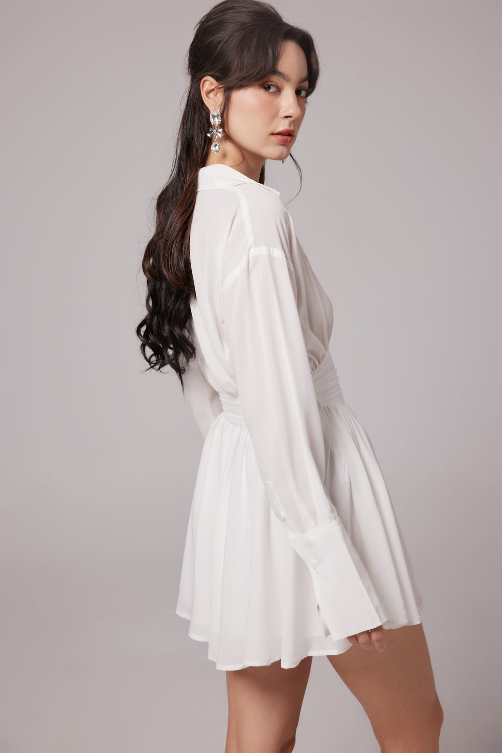 Levoire | Robe Chemise Mini Blanche À Volants