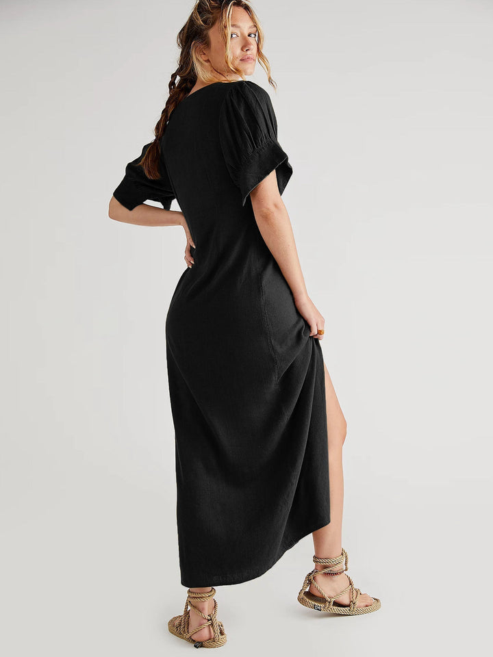 Levoire | Robe Longue Avec Fente Et Décolleté En V