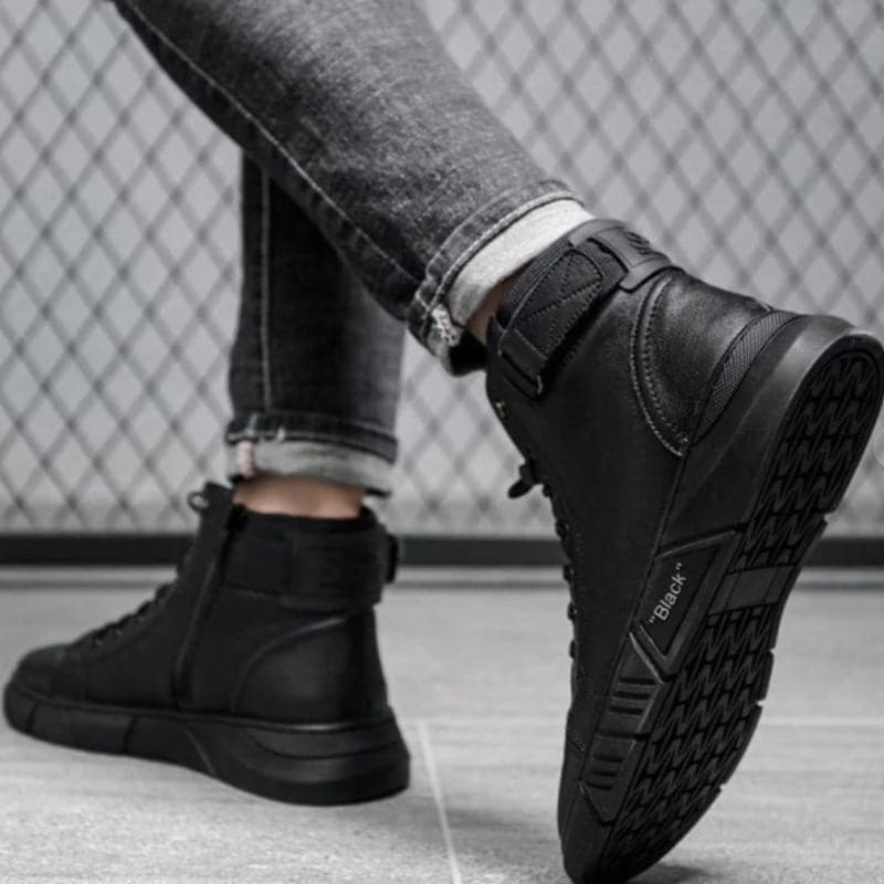 Levoire | Bottes noires Bottes en cuir chaudes
