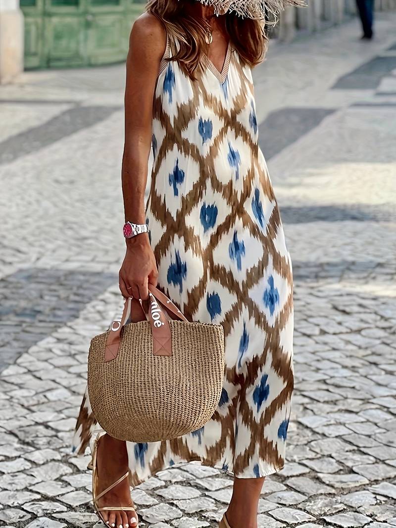 Levoire | Robe sans manches avec impression Ikat