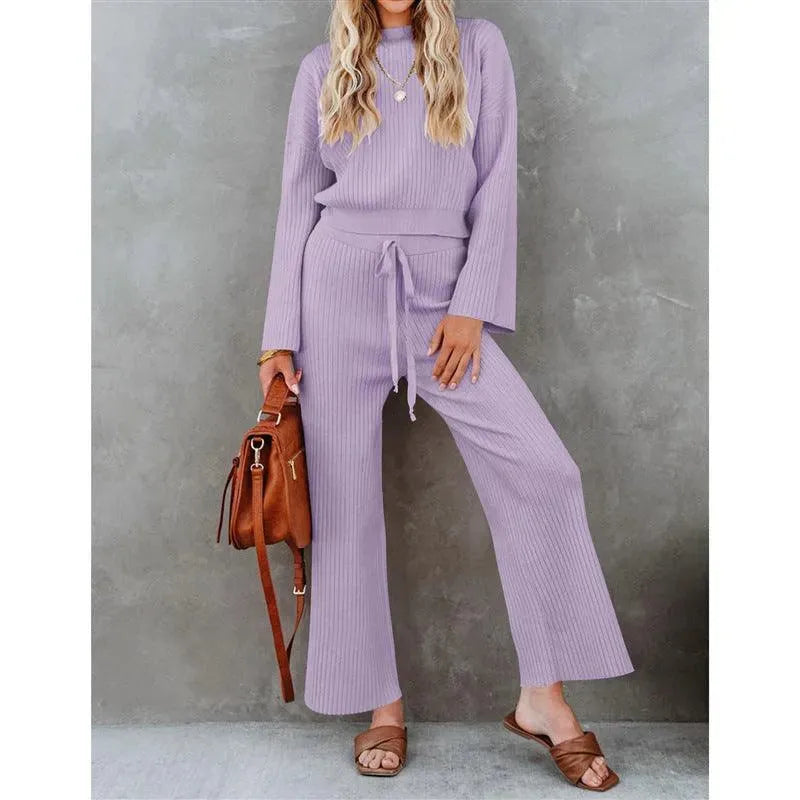 Levoire | Chemise à manches longues et pantalons décontractés amples Lila