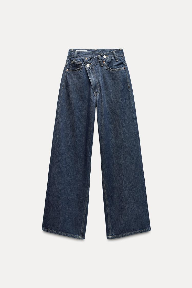 Levoire | Taille Haute Ample Forme Ajustée Crossover Bund Jeans Indigo