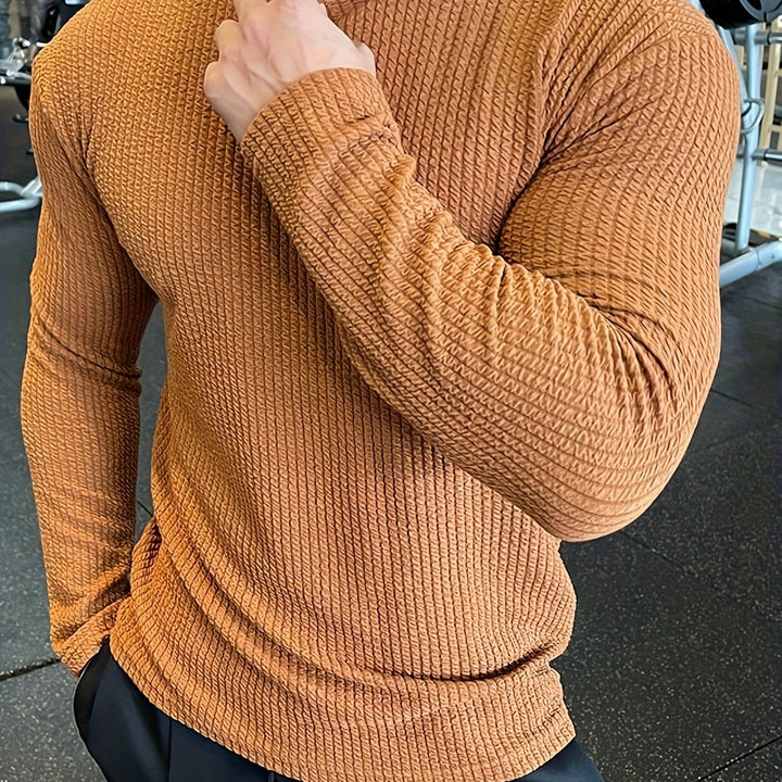 Levoire | T-Shirt À Manches Longues Respirant Avec Structure En Côtes Et Coupe Slim