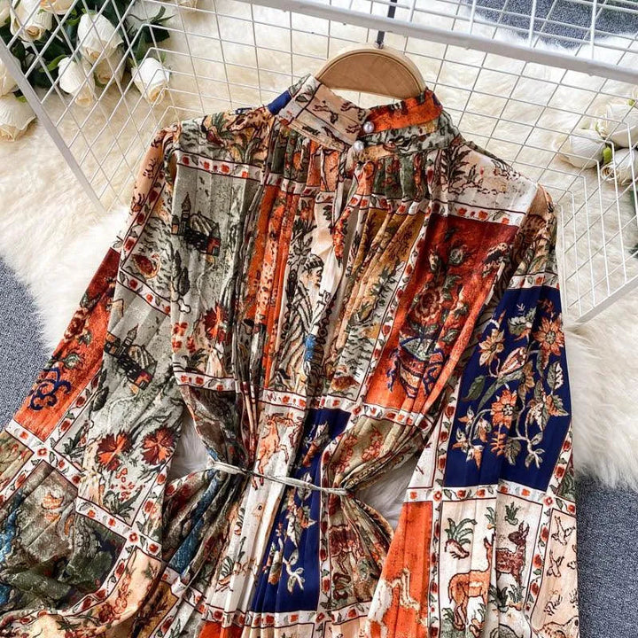 Levoire | Robe maxi rayée avec des plissés