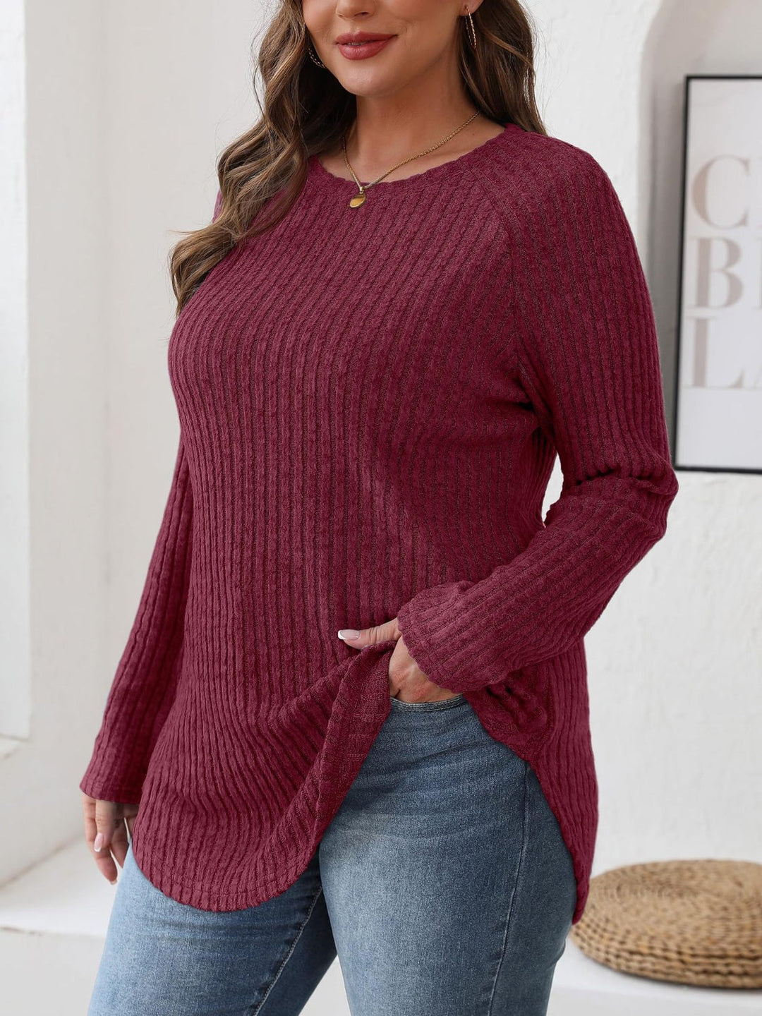 Levoire | Col rond T-shirt à manches raglan