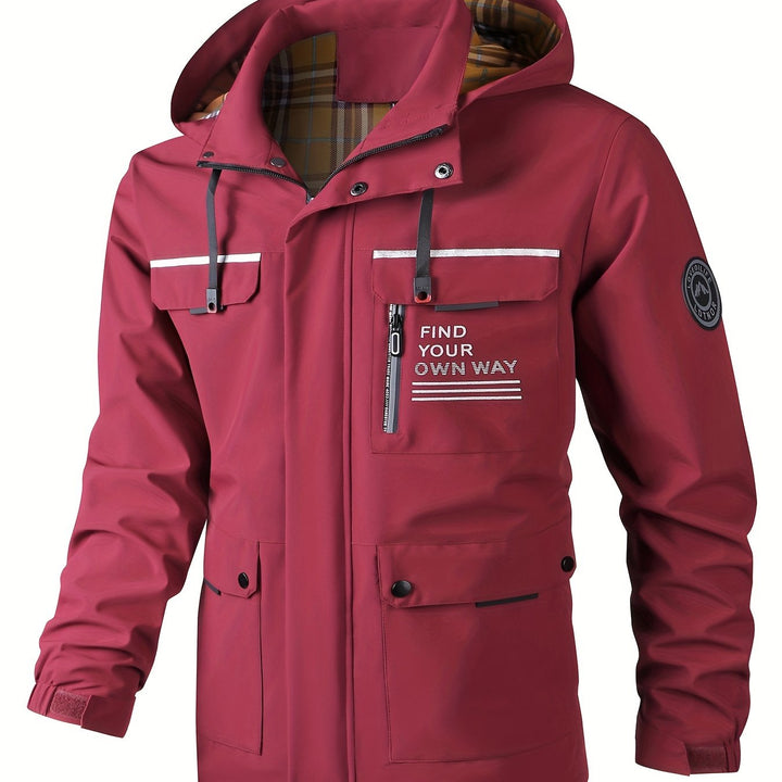 Levoire | Veste De Sport Décontractée Pour Hommes Avec Capuche Amovible Bordeaux