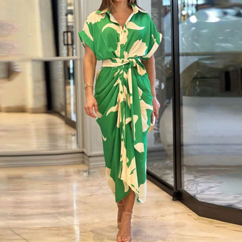 Levoire | Robe En Dentelle Imprimée Vert