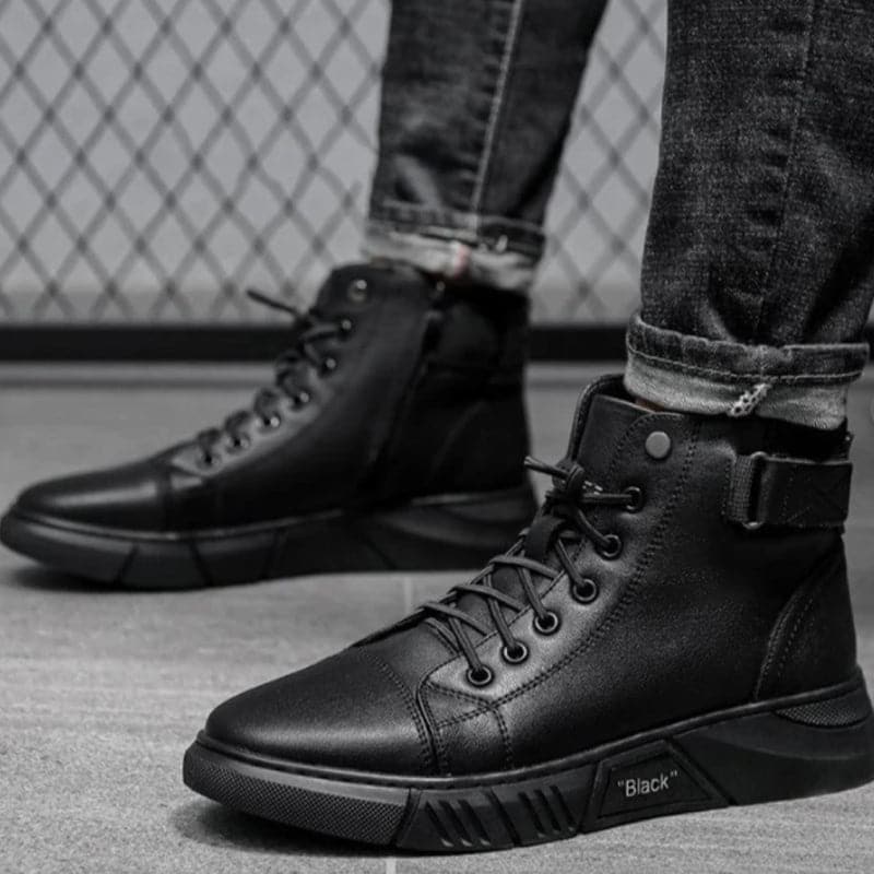 Levoire | Bottes noires Bottes en cuir chaudes