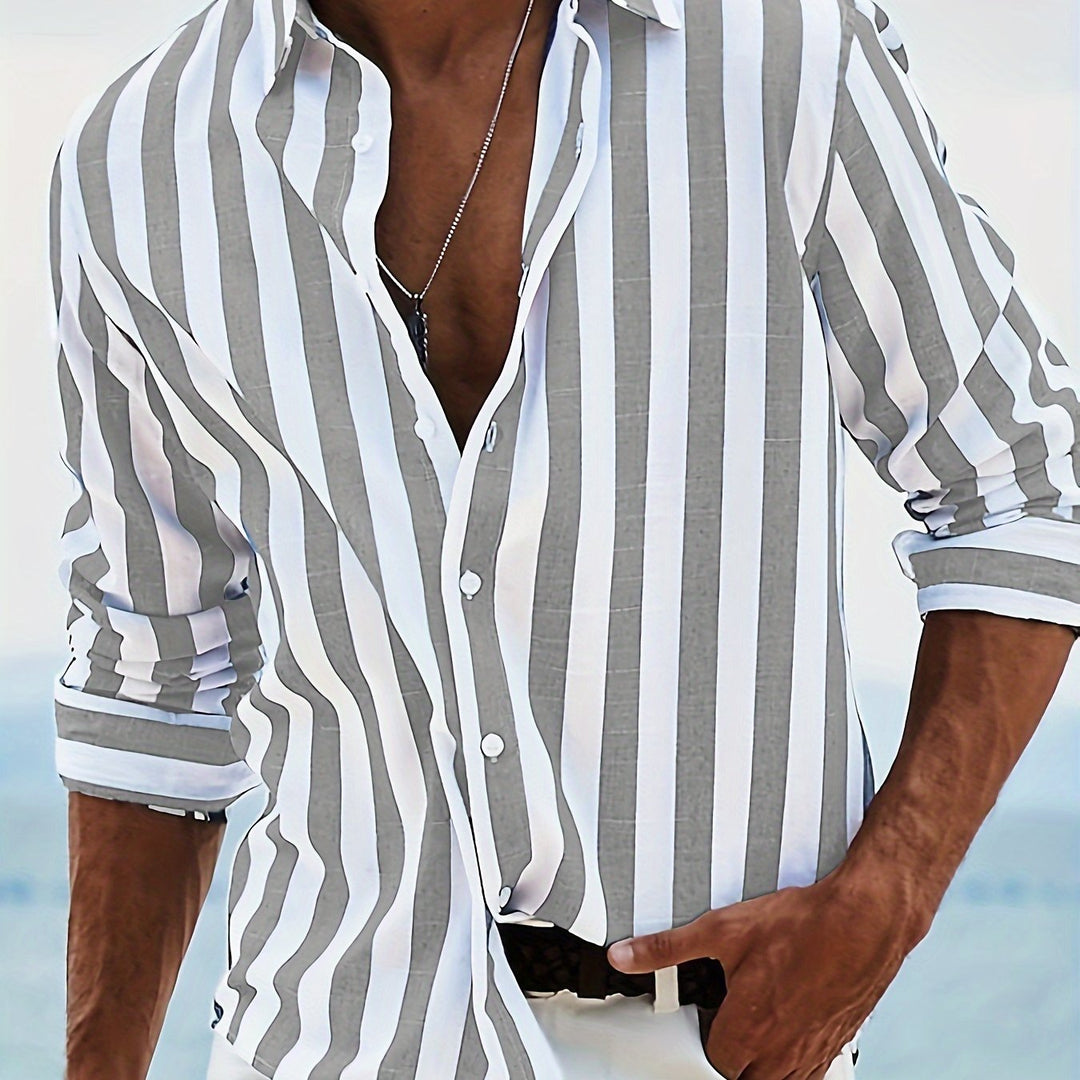 Levoire | Chemise Homme Rayée Avec Revers