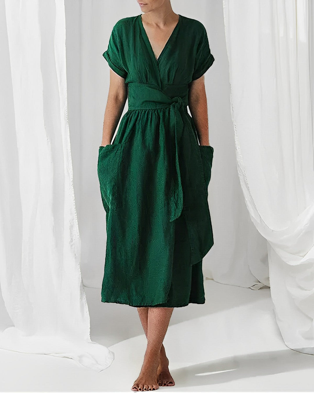 Levoire | Robe En Lin Délicieuse Vert