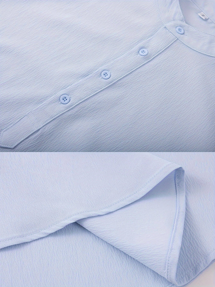 Levoire | T-Shirt Henley Homme Style Rétro À Manches Longues Uni