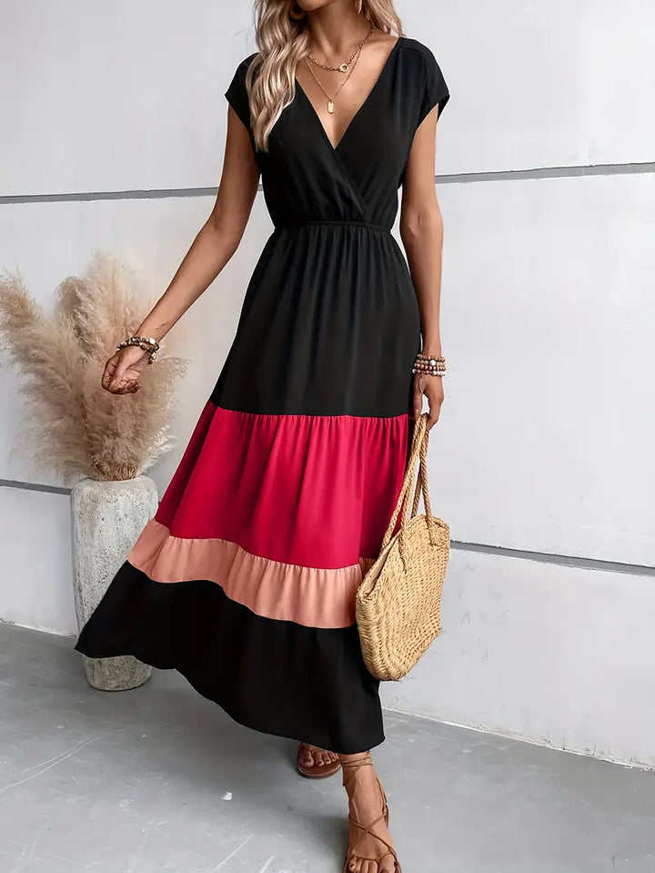 Levoire | Robe Plissée À Blocs De Couleurs