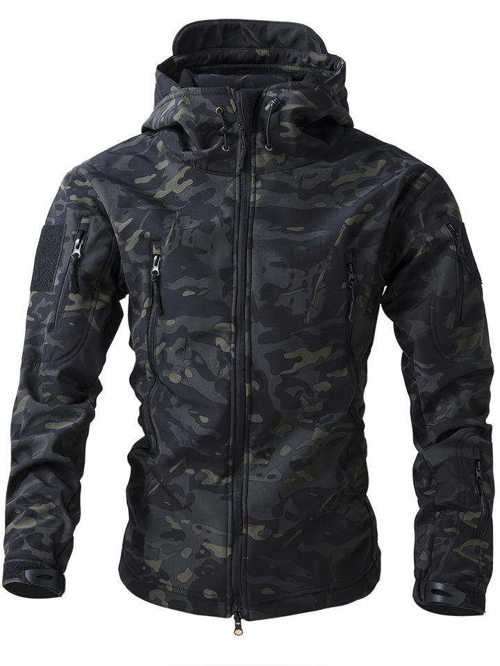 Levoire | Veste De Vent Chaude En Polaire Pour Hommes Avec Capuche Multicolore