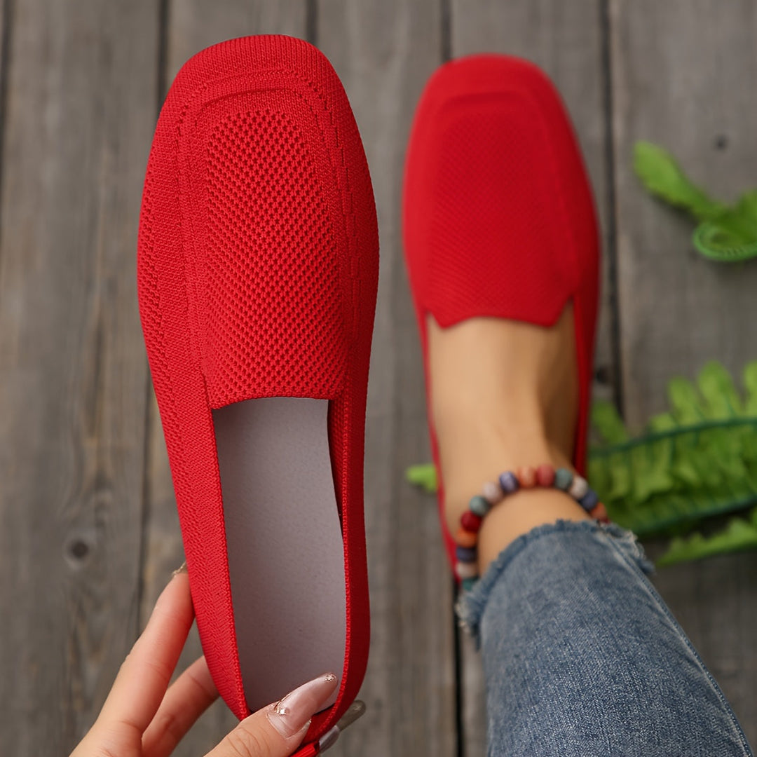 Levoire | Chaussures Plates Tricotées Pour Femmes Rouge