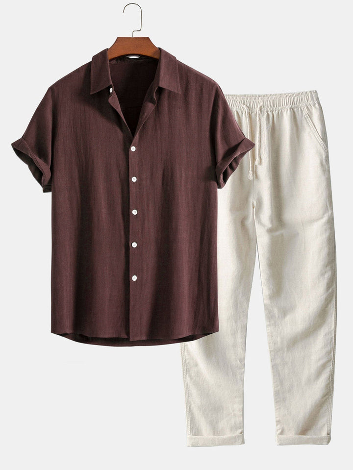 Levoire | Surchemise Et Pantalon Élégants Brune
