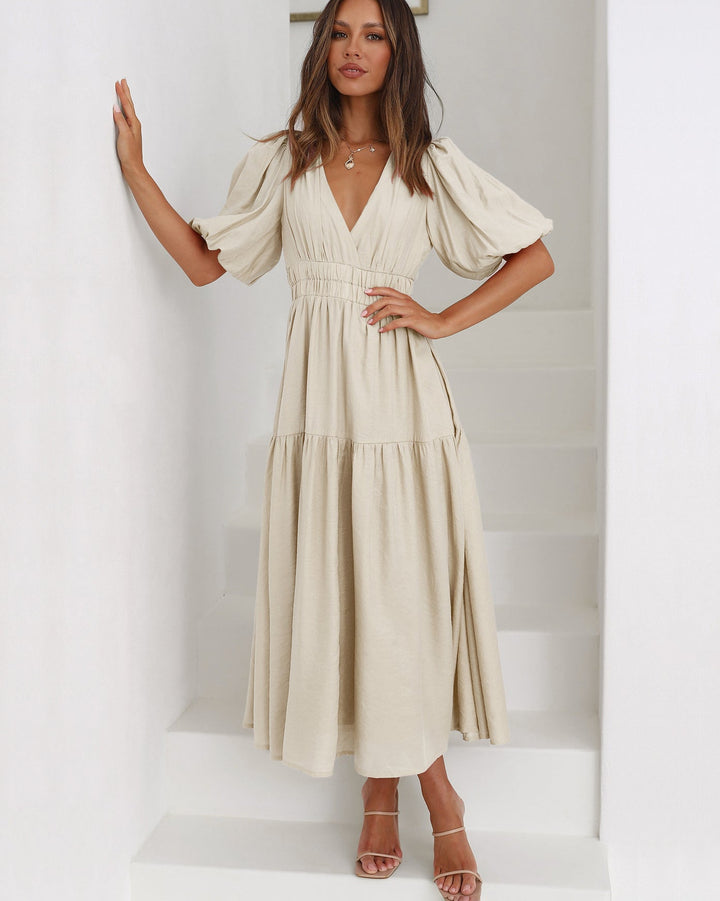 Levoire | Robe Avec Manches Ballon Crème