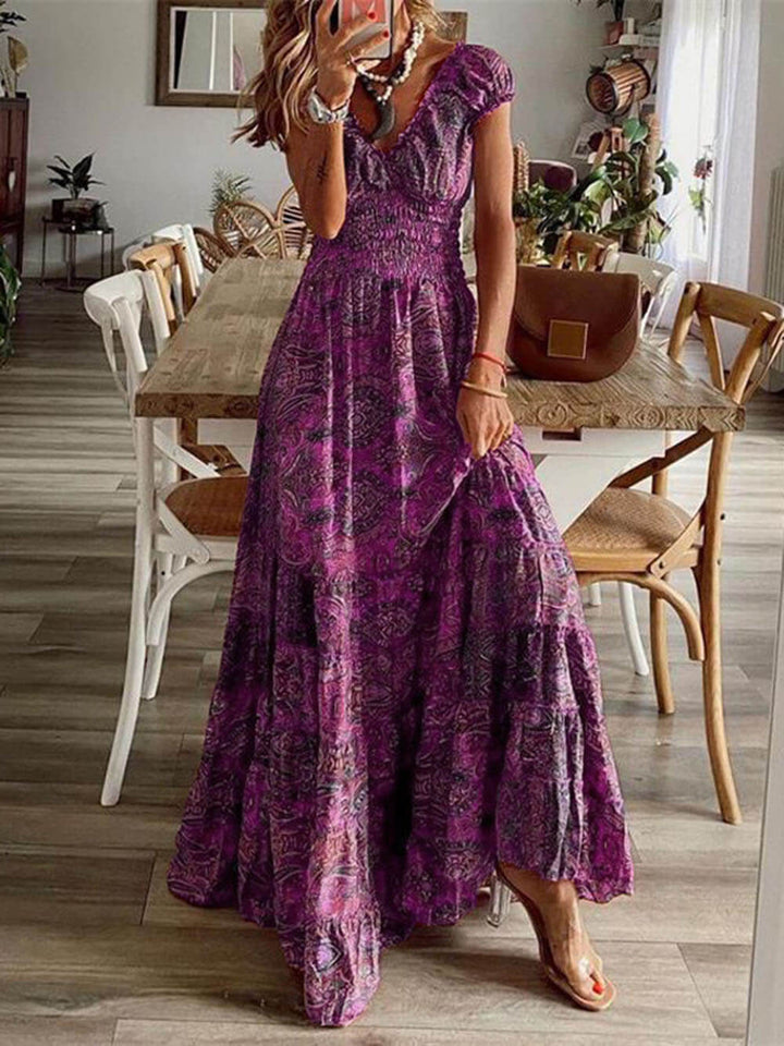 Levoire | Robe Maxi Imprimée Pour Femmes Lila